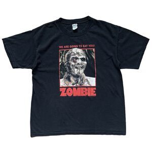 Vintage 90s Zombie We Are Going To Eat You Horror Movie Promo TShirt L Goth RARE